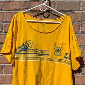 Disney Resorts Stitch Summer T-Shirt 2X - Yellow, Women's, Loose Fit